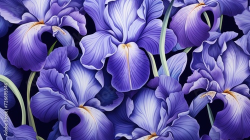 Beautiful purple iris pattern