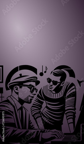 Musicien et Jazz : Pianiste en répétition