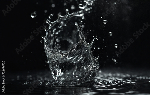 splash of water, splash of water on a dark grey background, back light.. Perfect composition, beautiful detailed , 8k photography, photorealistic , soft natural perfect light