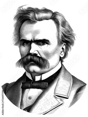 Friedrich Nietzsche German philosopher, generative AI photo