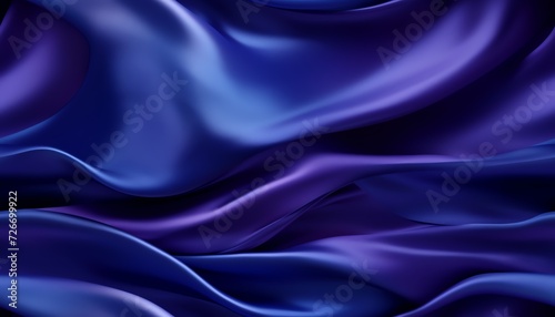 Elegant blue satin fabric with luxurious silky waves, perfect for backgrounds or texture overlays.