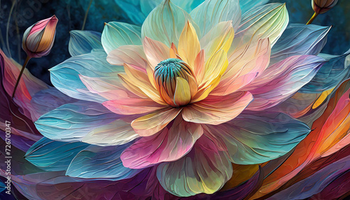 Piękne abstrakcyjne kolorowe kwiaty, dekoracja tło generative ai