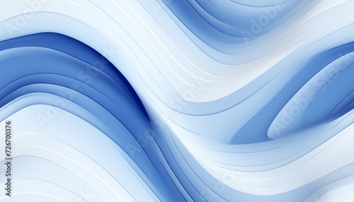 Abstract blue and white wavy background design with smooth curves and swirls.