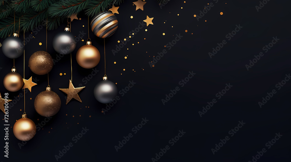 Fototapeta premium Luxurious shiny Christmas ball decoration, Christmas and New Year ornaments background