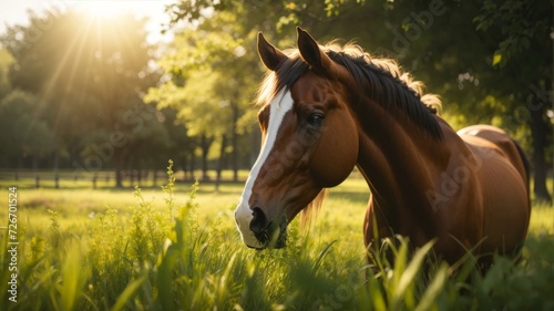 Horse on spring meadow © Karolina