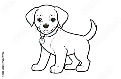 Coloring Book Page with Dog  Coloring page outline of a cute dog  coloring page with Animal character