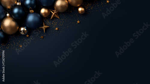 Luxurious Christmas balls on glowing bokeh background, Christmas and New Year minimalistic background