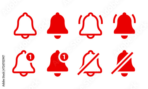 Notification bell icon set