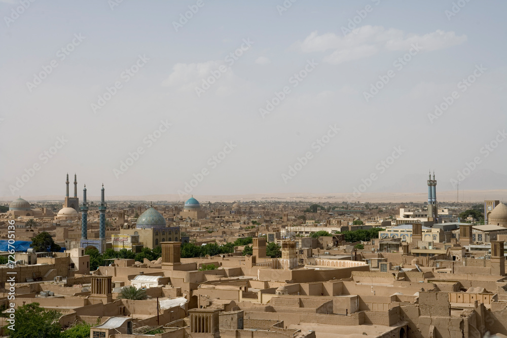 Iran Yazd city view on a sunny spring day.