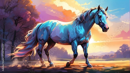 Colorful pony  illustration for children