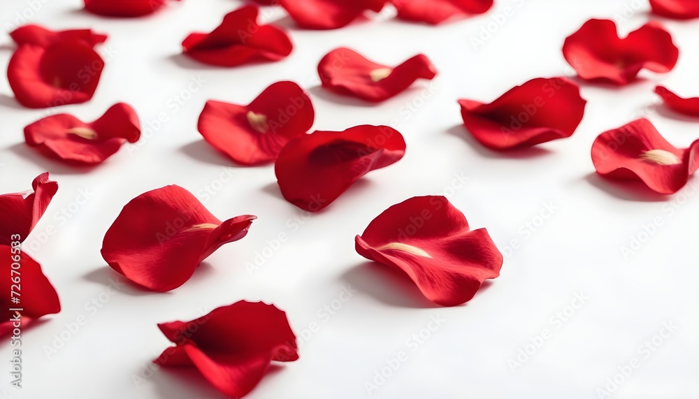 Close-up of red rose petals on white background Close-up of red rose petals on white background