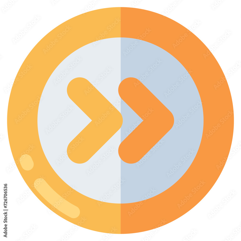 Modern design icon of fast forward arrows Modern design icon of fast forward arrows