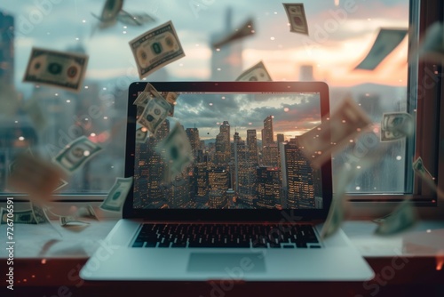 bussinessman and money ,crypto currency and arbitrage