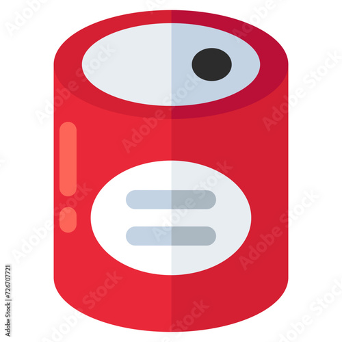 A colored design icon of can