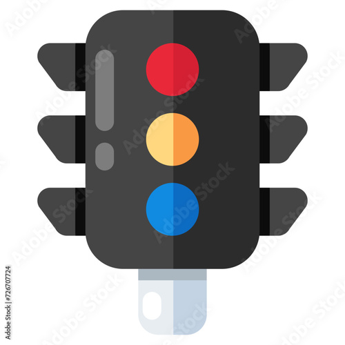 A flat design icon of traffic lights