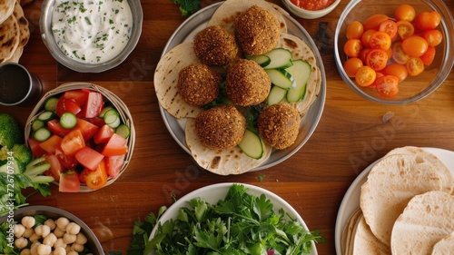 fast food Falafel made from chickpeas or beans, fresh herbs and spices