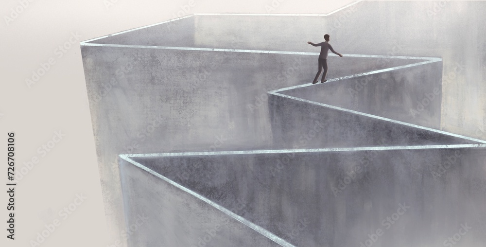 Courage, risk, danger and brave concept art. conceptual artwork ...