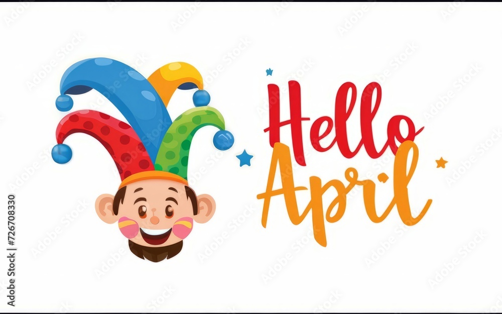 Fototapeta premium Hello April Greeting Card