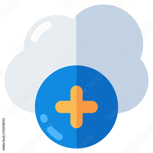 A creative design icon of add cloud