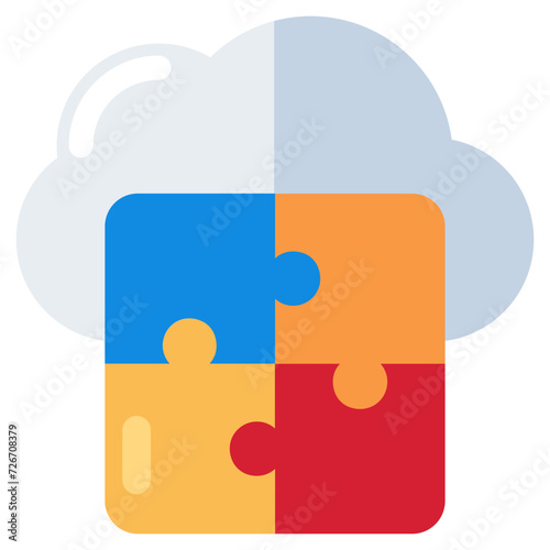 A premium download icon of cloud problem solving