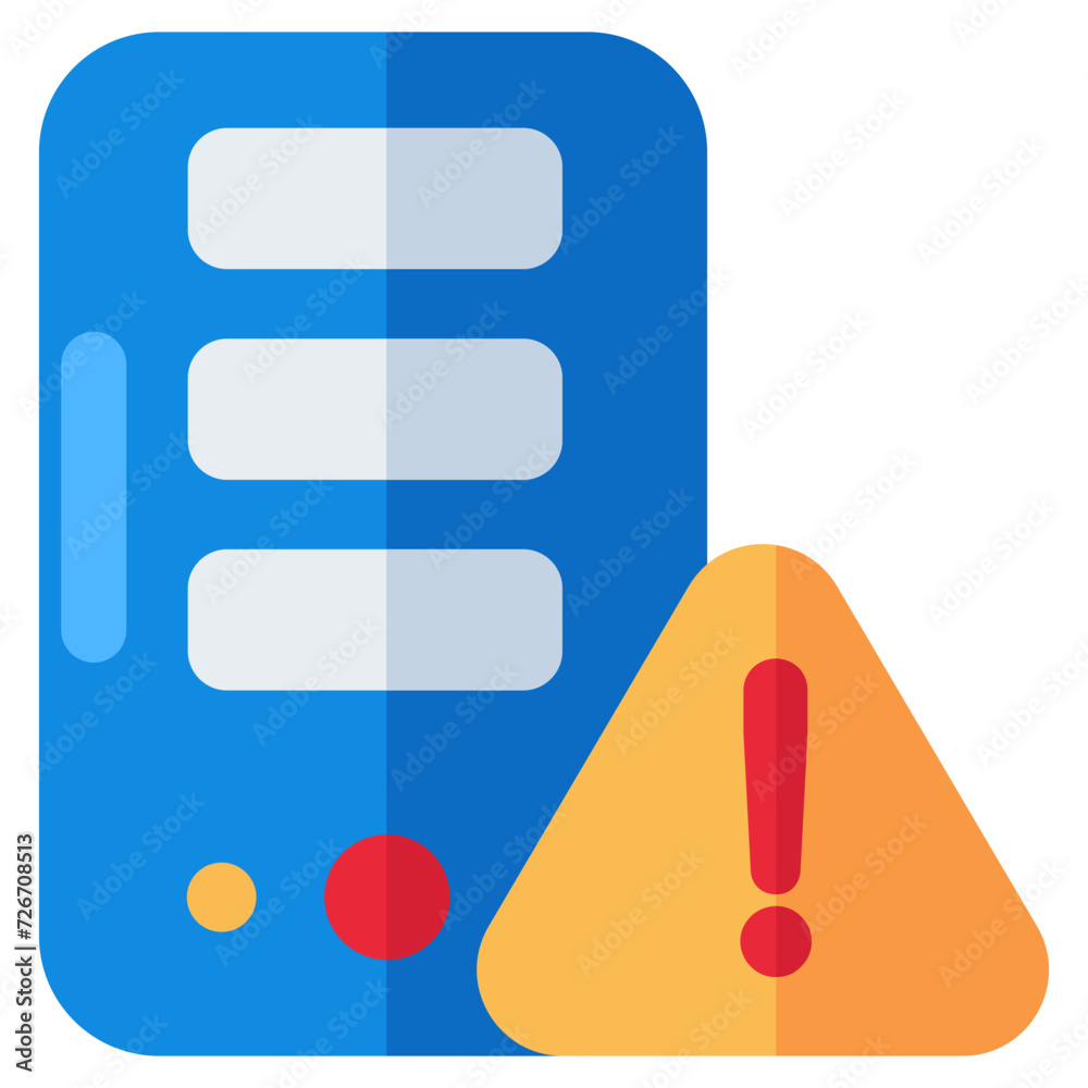 Conceptual flat design icon of server error Conceptual flat design icon of server error