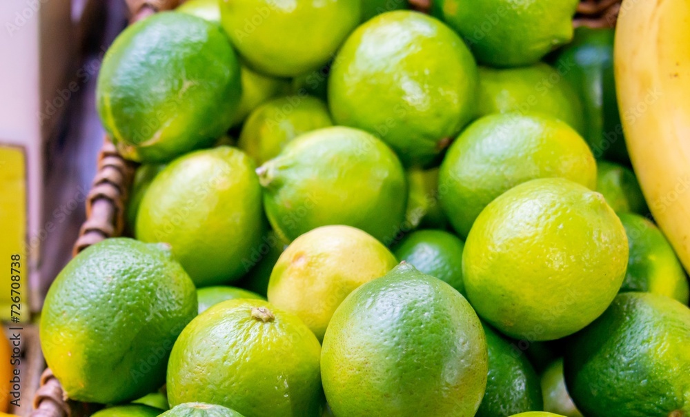 Citrus fruits at the market display stall Citrus fruits at the market display stall