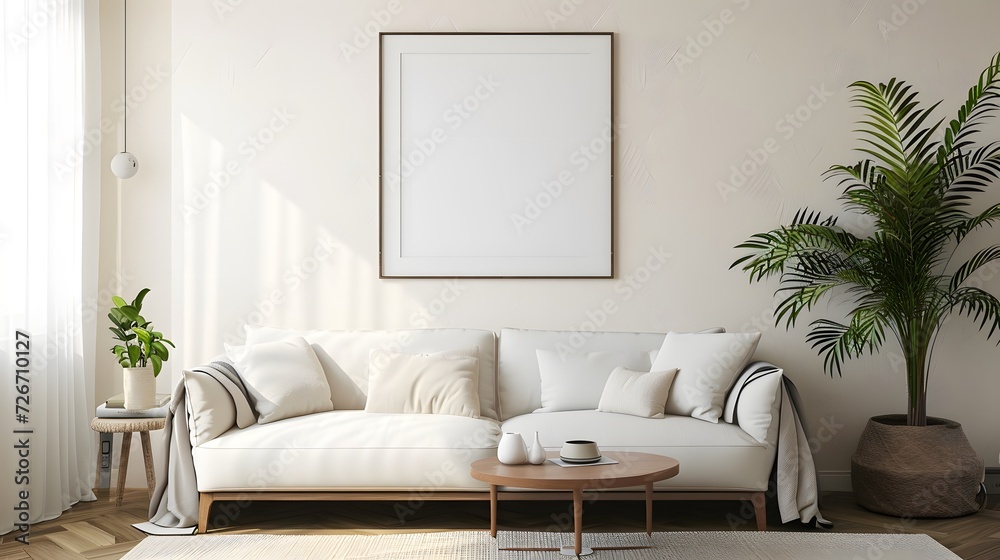 Fototapeta premium Minimalist Living Room Mockup