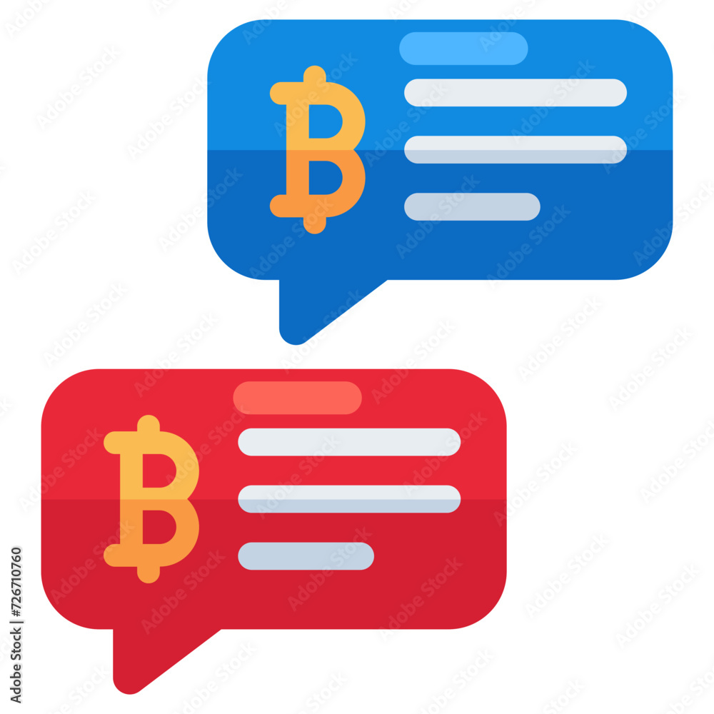A modern design icon of bitcoin chat 