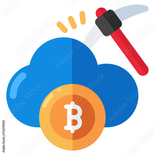 A unique design icon of cloud mining