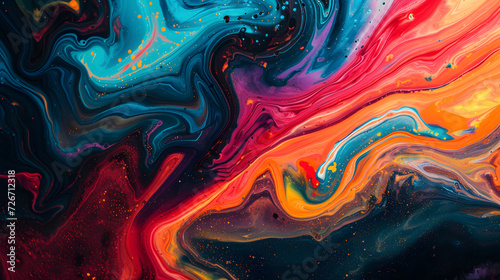 Vibrant, colorful abstract liquid art with swirling patterns