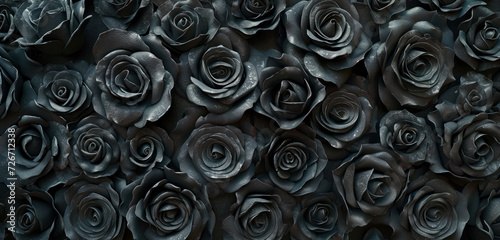 lush dark roses with soft petals in a dense floral arrangement