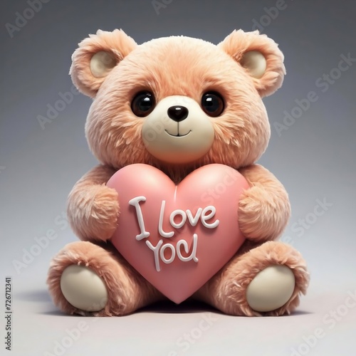 A charming teddy bear adorned with "I love you" text, symbolizing a sweet and affectionate gesture perfect for Valentine's Day or expressing love