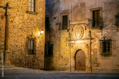 Canvastavla Corner of the Plaza de Santa María with the Ovando house and the Epicopal Palace