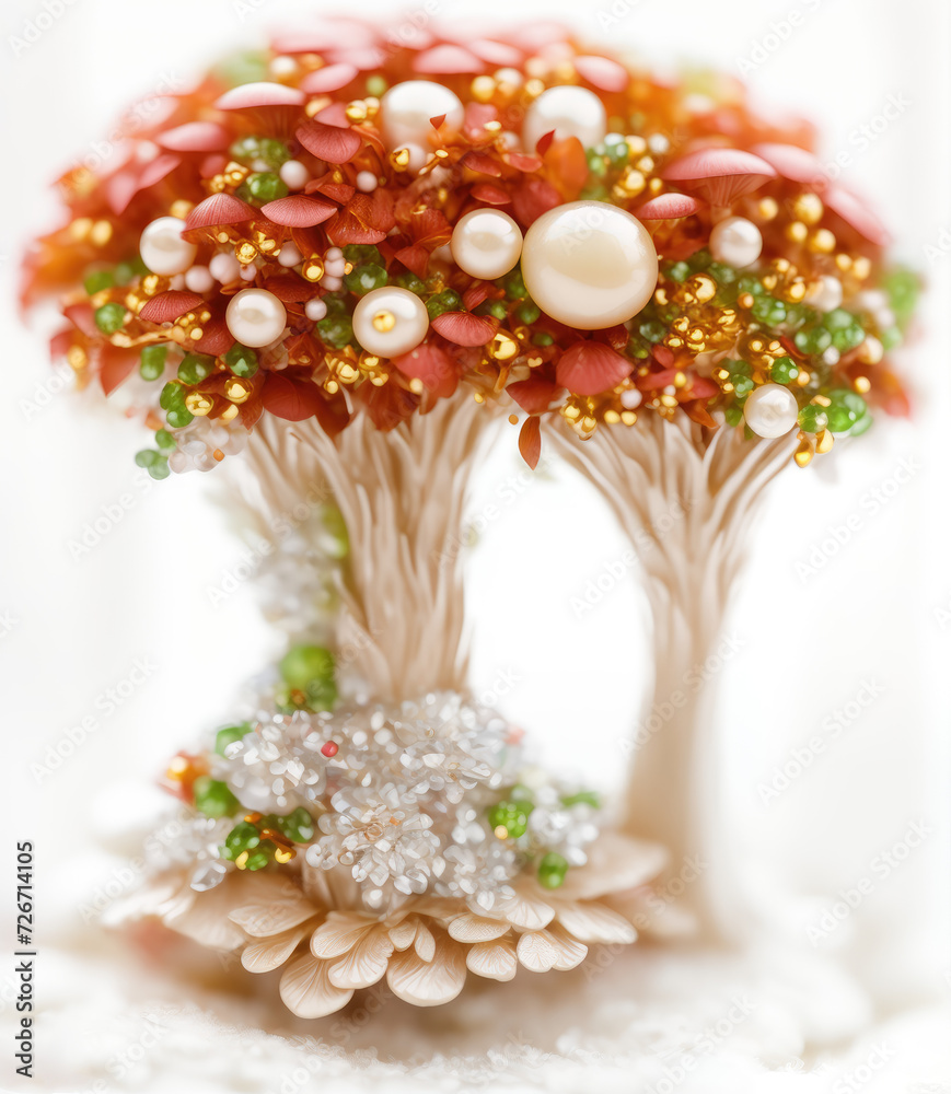 Mushrooms. Abstract illustration. AI generated.