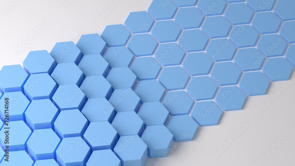 Blue hexagon honeycomb on a white background Blue hexagon honeycomb on a white background