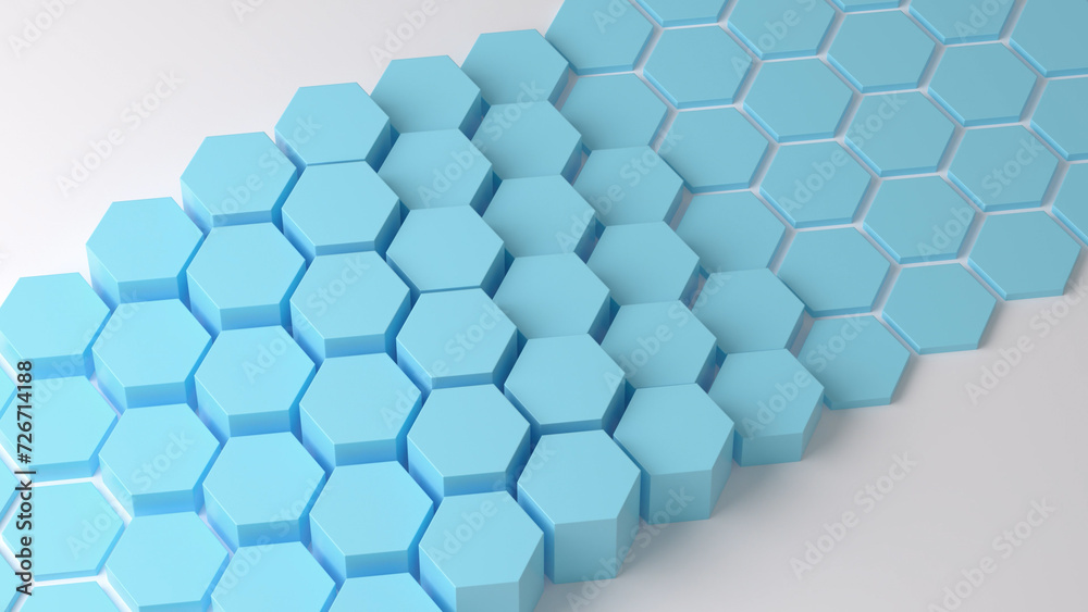 Blue hexagon honeycomb on a white background Blue hexagon honeycomb on a white background