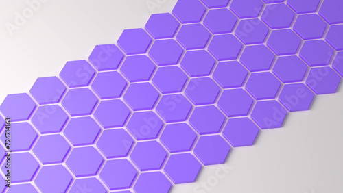 Purple hexagon honeycomb on a white background