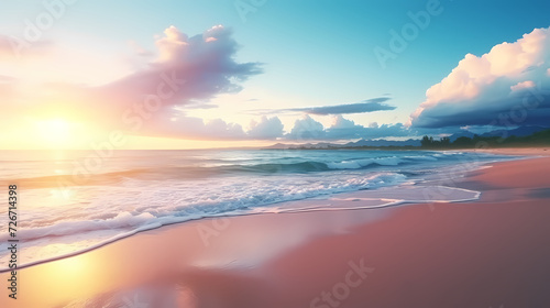 Aerial view of beautiful beach  simple  calm composition in clear blue