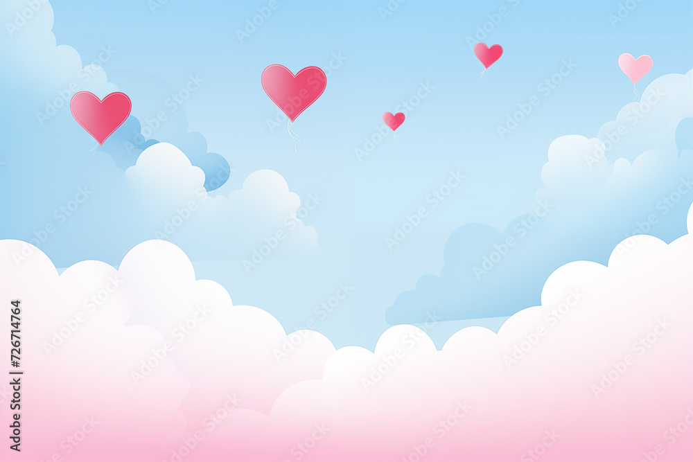 Valentines Day Background with copy space. Red hearts, love and romance concept.