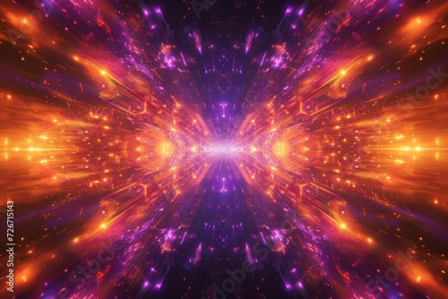 Captivating Hyperspace Tunnel: Dazzling Showcase Of Energy Bursts