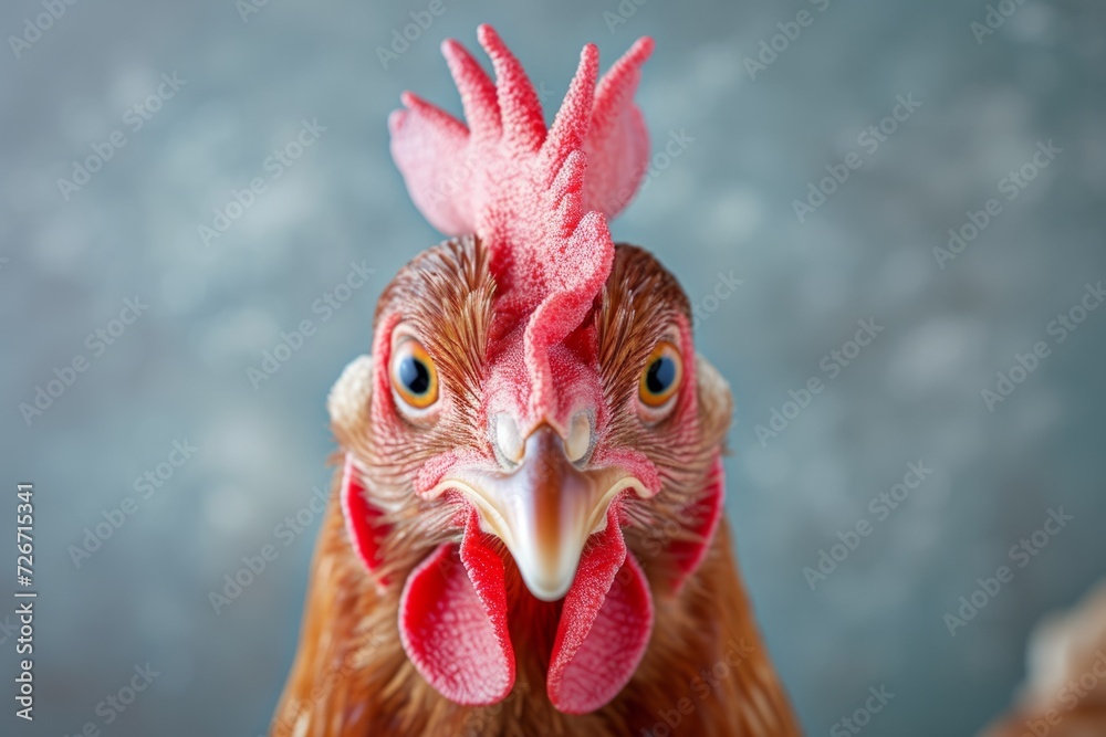 Humorous Stock Image Of A Curious Chicken, Evocative Of Internet Memes; Impeccably Balanced Photograph With Centered Subject And Room For Text