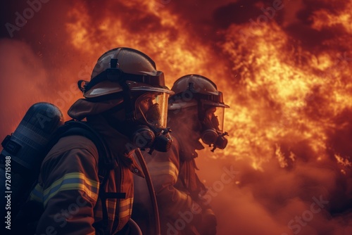 Fearless Firefighters: Capturing The Heroic Battle Against Flames With Precision And Grace, Offering Hope And Safety © Anastasiia
