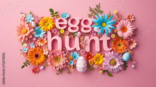 egg hunt themed floral arrangement with colorful spring flowers and eggs