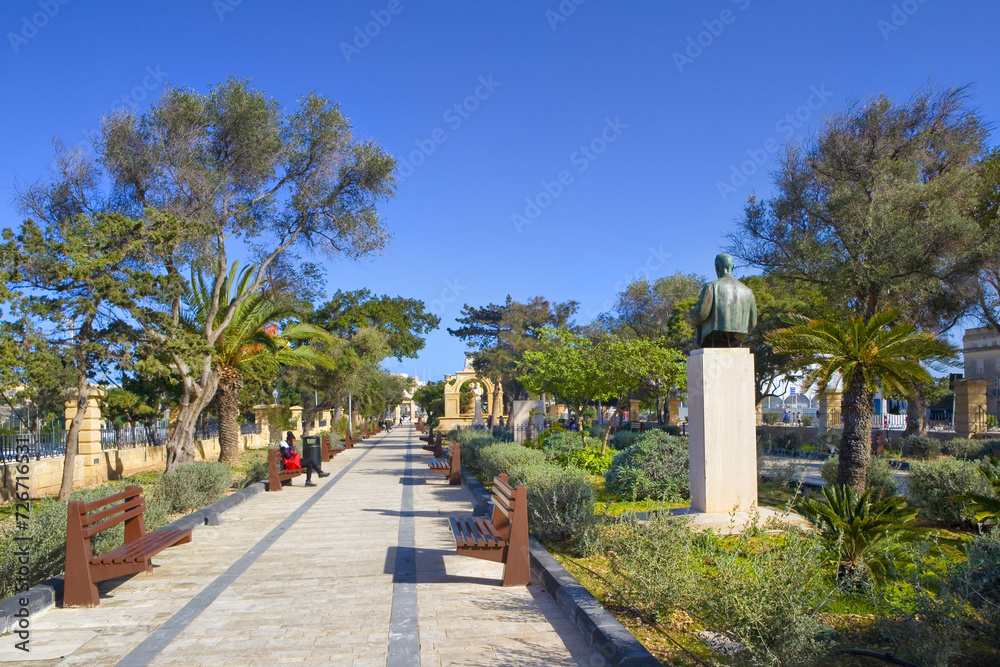 Maglio Gardens in sunny day in Floriana, Malta
