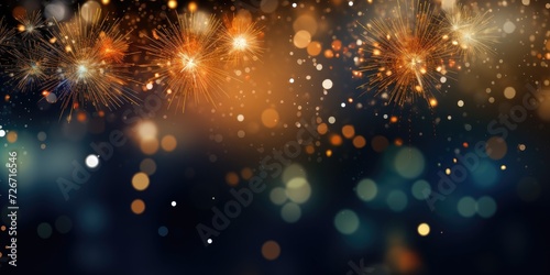 firework with bright colors on a black background