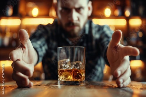 Man Detests Alcohol, Firmly Declining Glass Of Whiskey, Prioritizing Sobriety