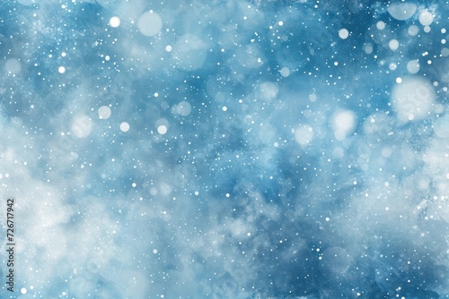 Snowfall on a blue background with varying light intensities