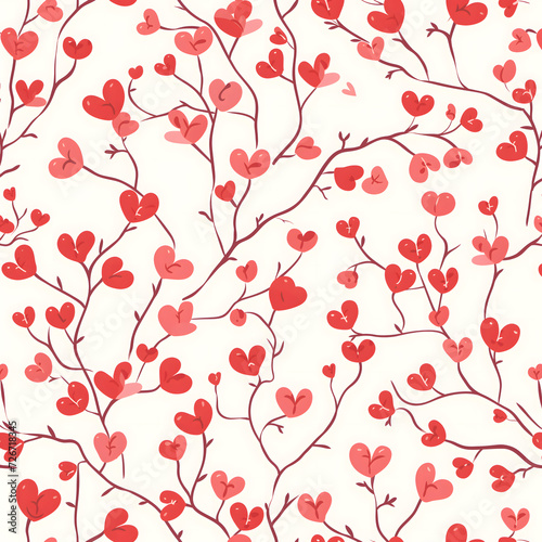 seamless pattern with hearts and flowers