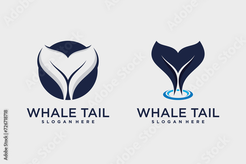 Whale tail logo collection design vector with creative idea photo