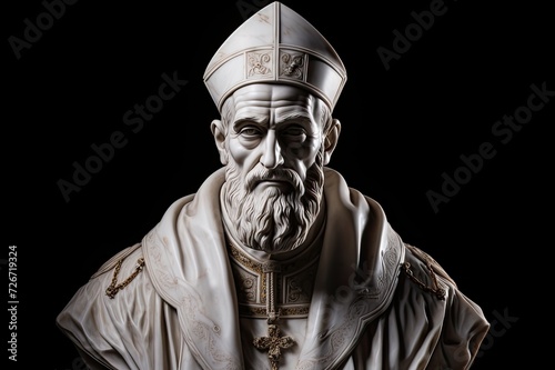 Pope Gregory I alias Saint Gregory the Great portrait statue. photo